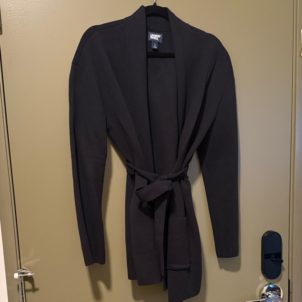 Lands' End Women's Elegant Black Cardigan